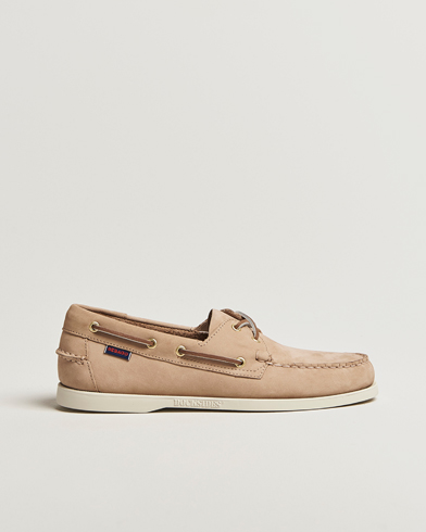 Men | Suede shoes | Sebago | Docksides Portland Nubuck Boat Shoe Beige Camel