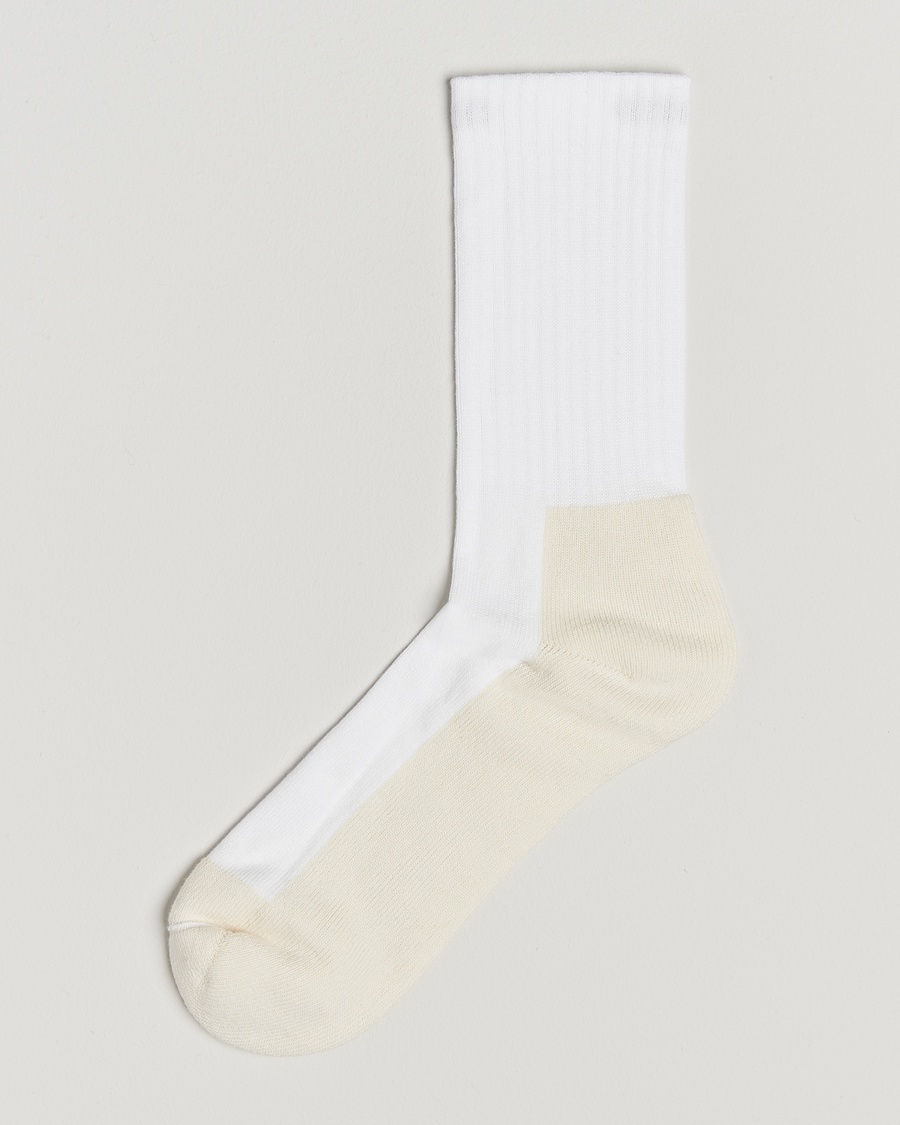 Sweyd Two Tone Cotton Socks Off White/White – White