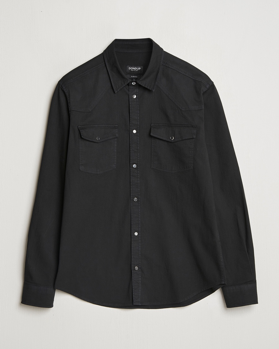 Men | Dondup | Dondup | Slim Fit Pocket Denim Shirt Black