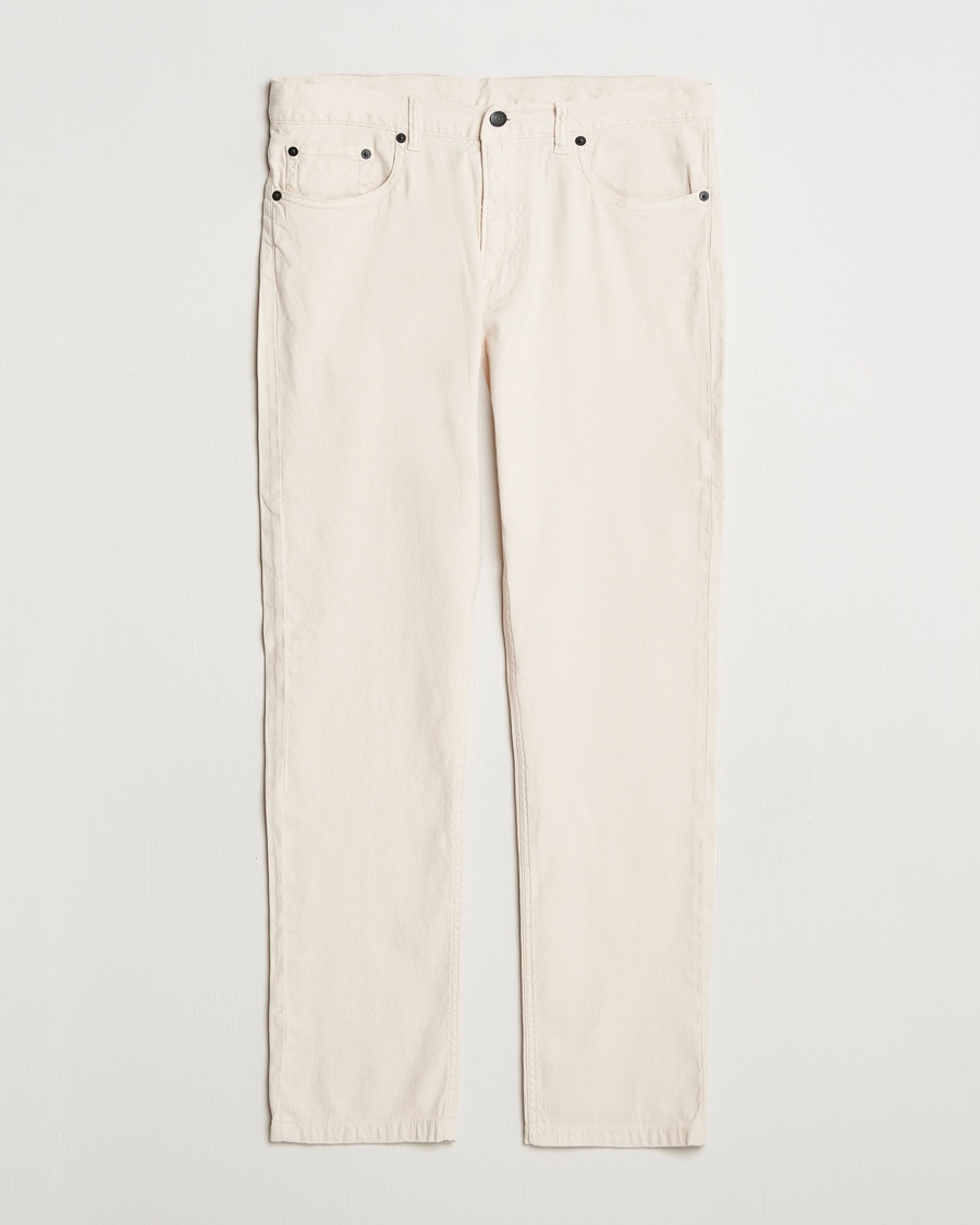 Men | Clothing | GANT | Regular Cotton/Linen 5-Pocket Pants Putty