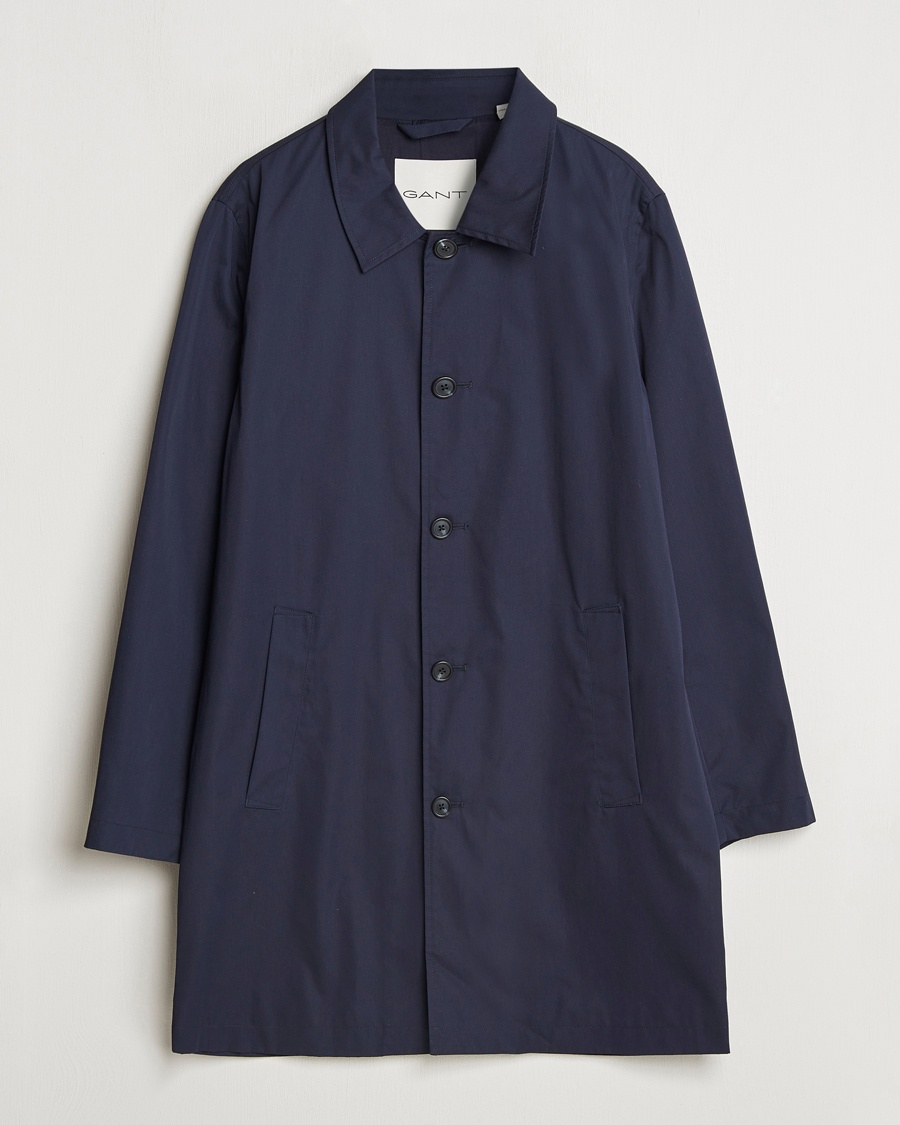 Men | Coats & Jackets | GANT | Cotton Car Coat Evening Blue