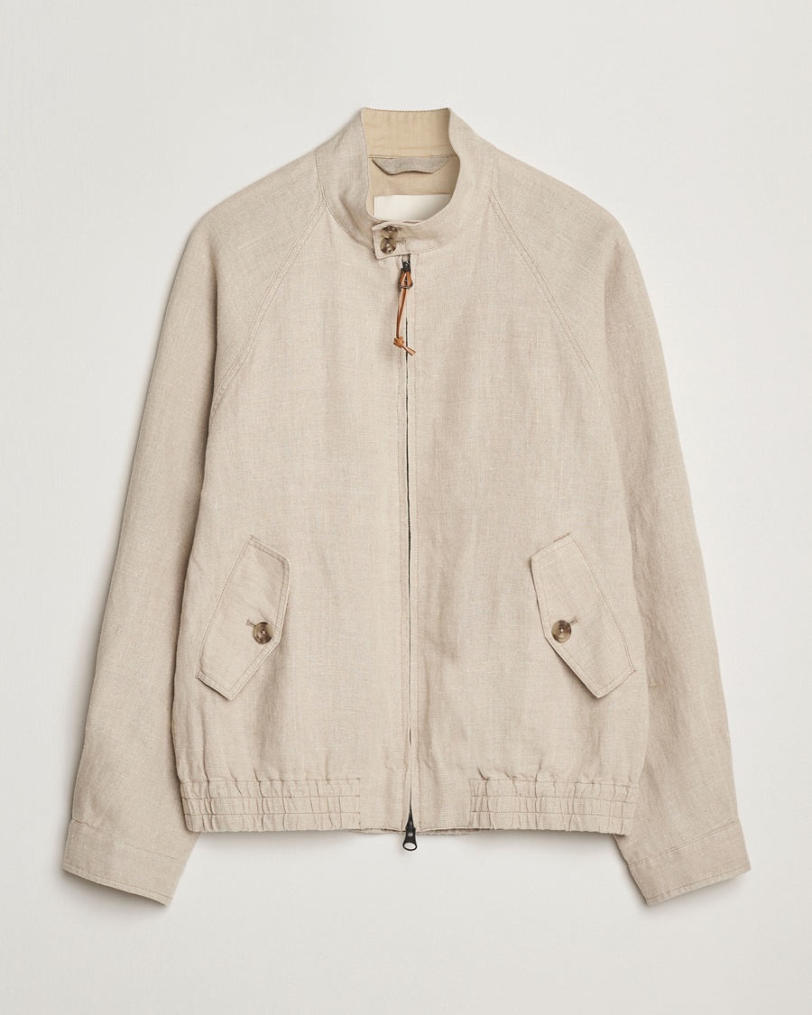 Men | Coats & Jackets | GANT | Linen Harrington Jacket Dry Sand