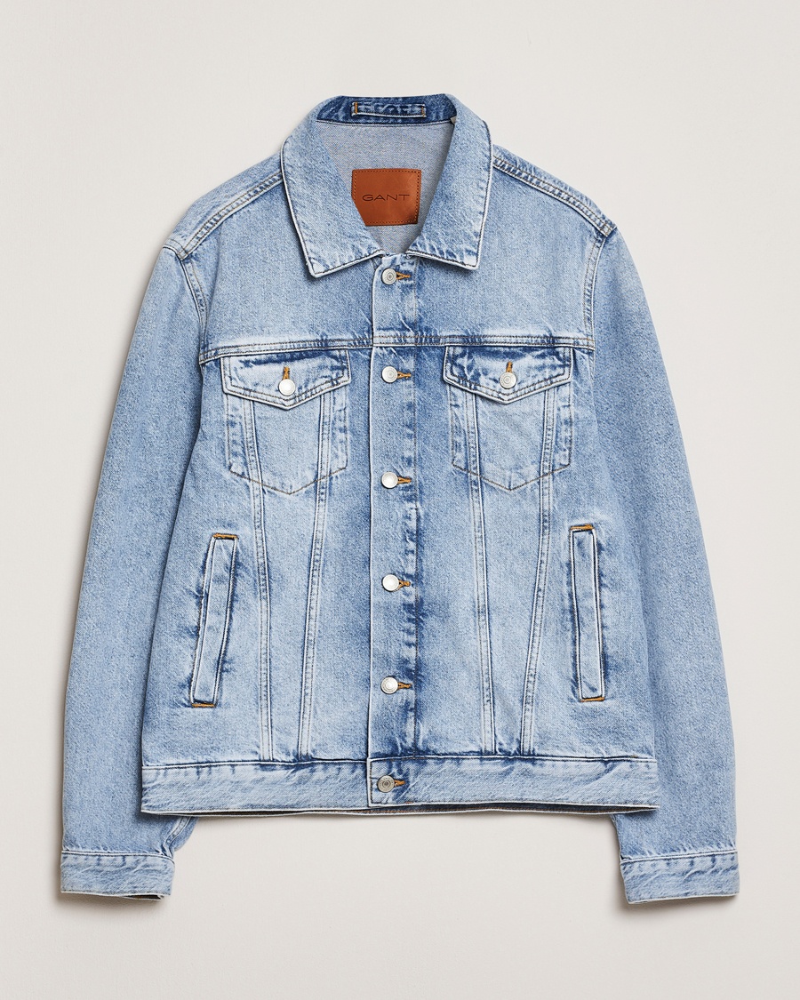 Men | Coats & Jackets | GANT | Denim Jacket Light Blue Vintage