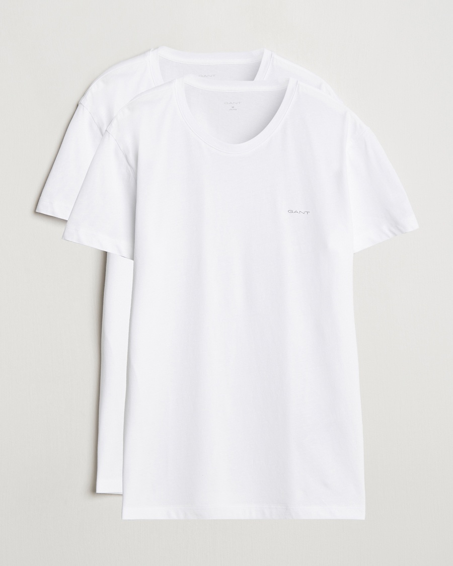 Men | Clothing | GANT | 2-Pack Crew Neck T-Shirt White