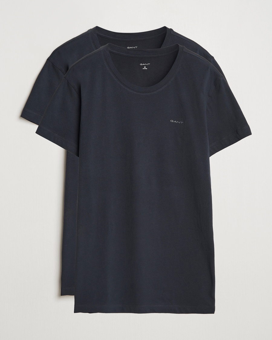 Men | Clothing | GANT | 2-Pack Crew Neck T-Shirt Black