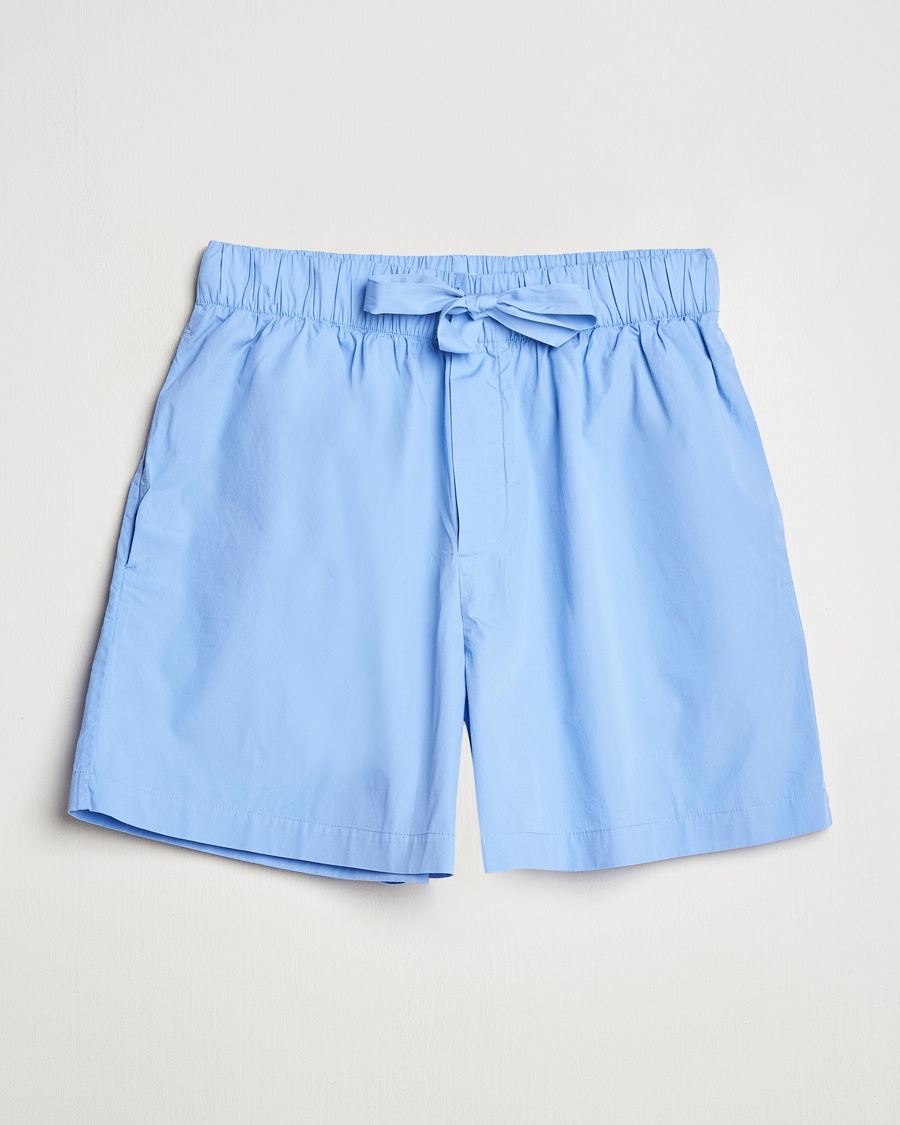 Tekla Poplin Pyjama Shorts Cornflower Blue – Blue