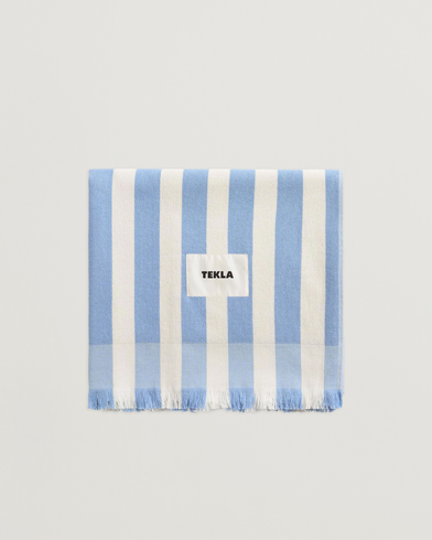 Tekla TeklaOrganic Terry Beach TowelMoro Stripes – Blue