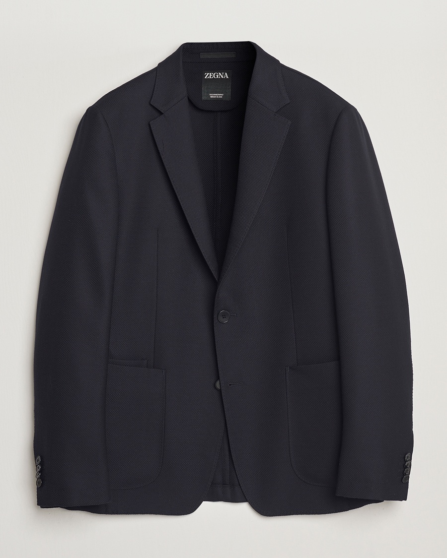 Men | Blazers | Zegna | Unconstructed Wool Hopsack Blazer Navy