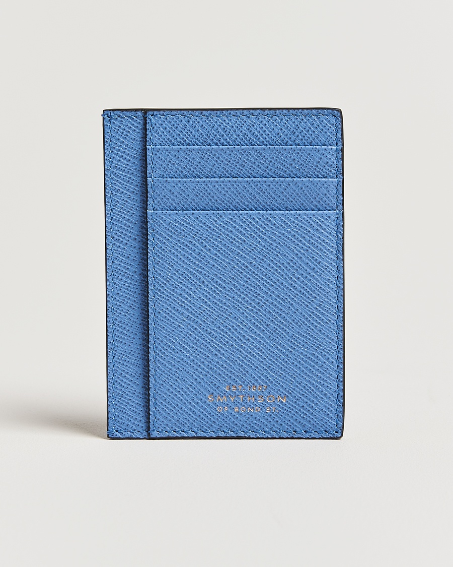 Smythson Panama 773 Cardholder Nile Blue – Blue