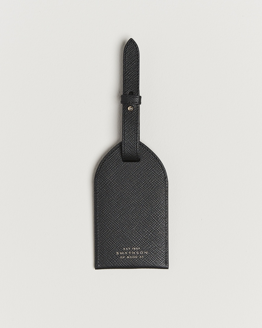 Smythson Panama Luggage Tag Black – Black