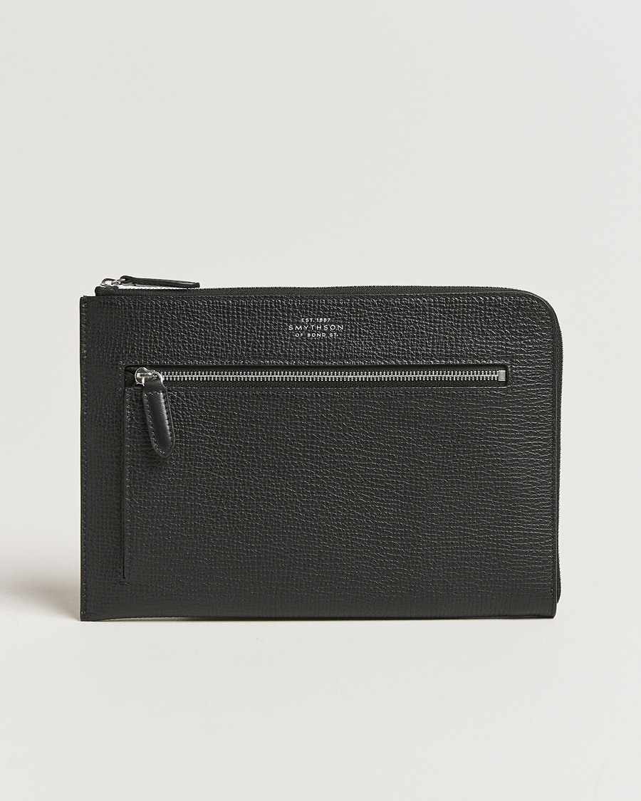 Smythson Ludlow Flat Organiser Pouch Black – Black