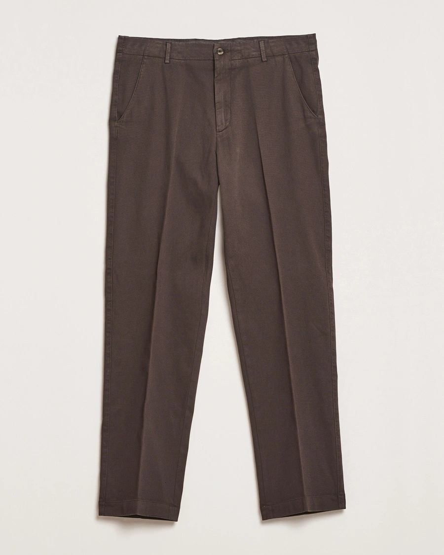 Men | Trousers | Boglioli | Regular Fit Cotton Chinos Brown