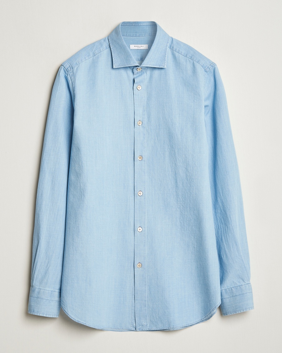 Men | Boglioli | Boglioli | Chambray Shirt Light Blue