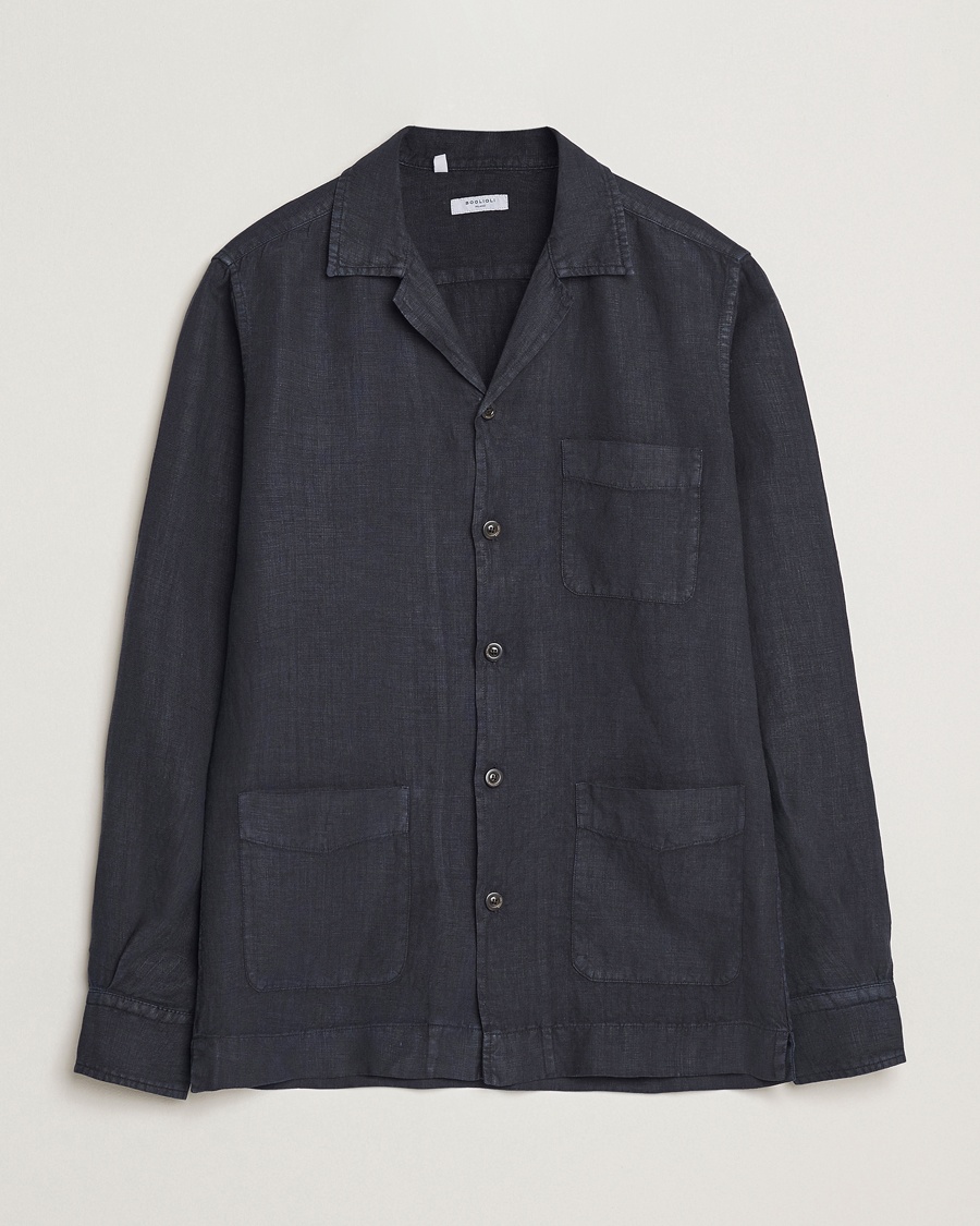 Men | Coats & Jackets | Boglioli | Linen Painter Jacket Navy