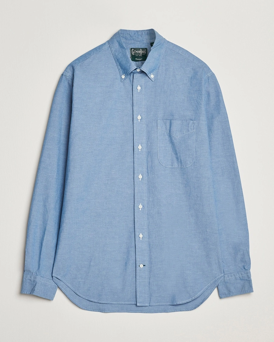 Men | Shirts | Gitman Vintage | Button Down Chambray Shirt Light Blue