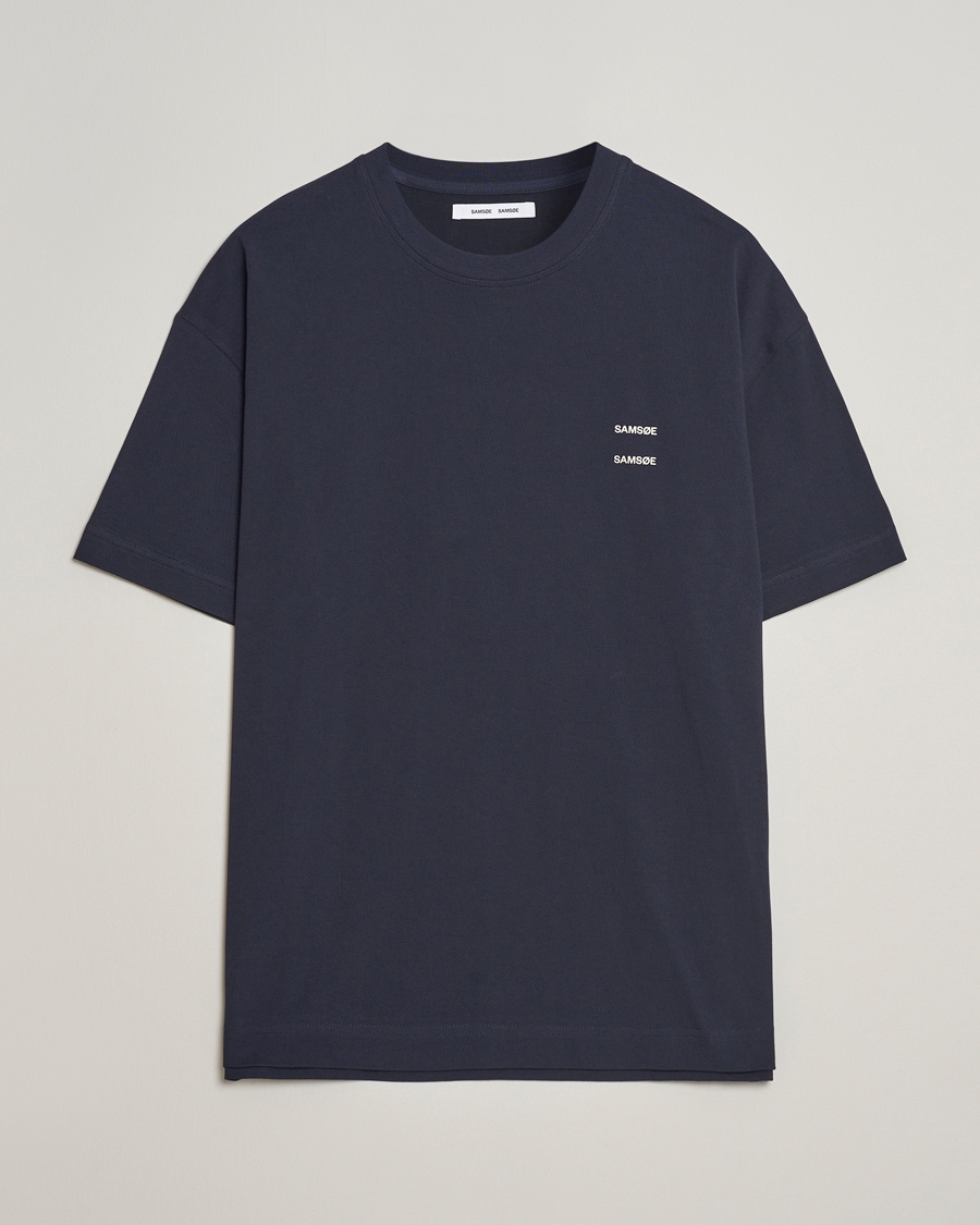 Samsøe Samsøe Joel Organic Cotton T-Shirt Salute Navy – Blue