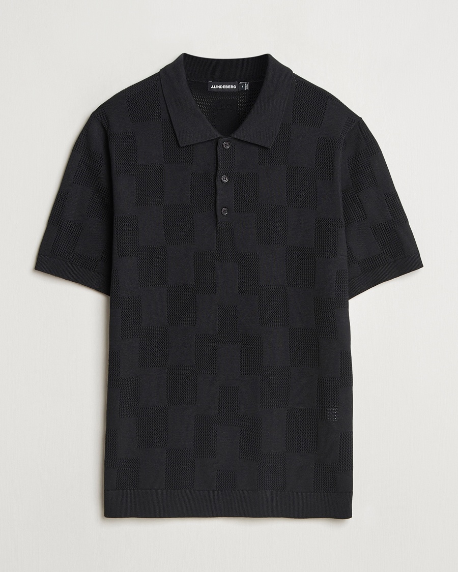 Men | Polo Shirts | J.Lindeberg | Reymond Stacked Bridge Polo Black