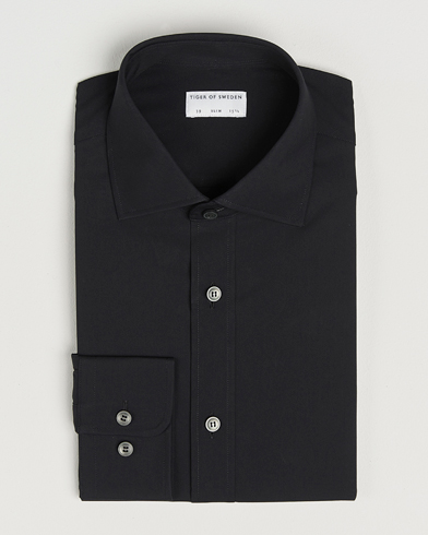 Tiger of Sweden Adley Slim Fit Cut Away Shirt Black – Black