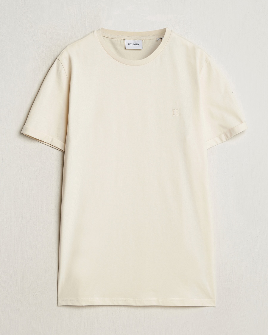 LES DEUX Nørregaard Tonal T-Shirt Ivory – White