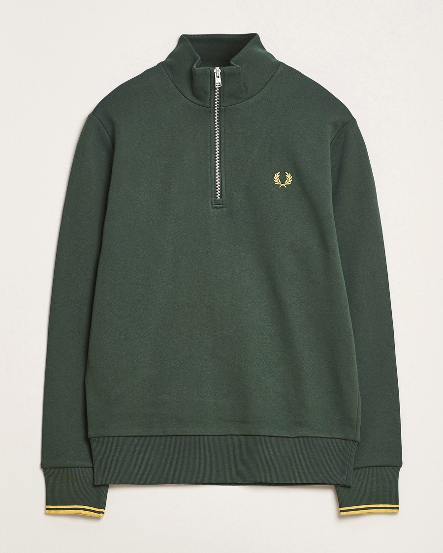 Men | Fred Perry | Fred Perry | Half Zip Sweatshirt Court Green