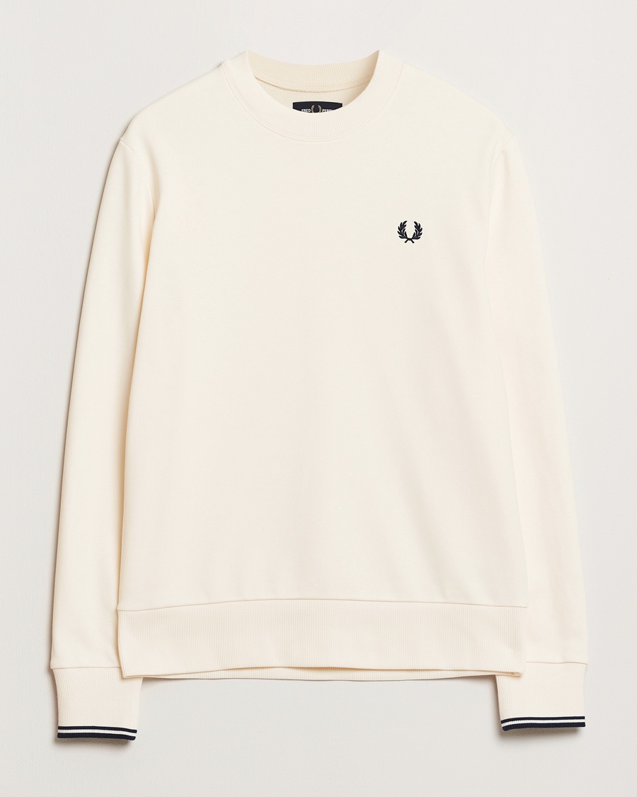 Men | Fred Perry | Fred Perry | Crew Neck Sweatshirt Ecru
