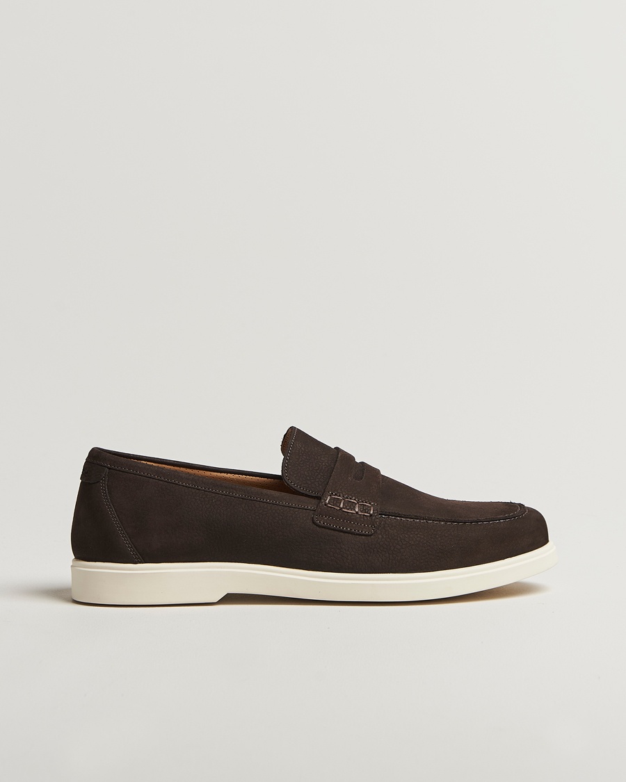 Men | Loake 1880 | Loake 1880 | Como Nubuck Loafers Dark Brown