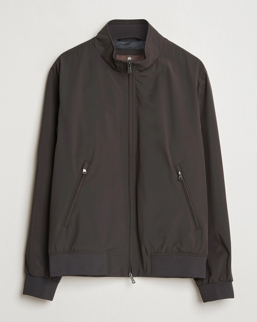 Men | Coats & Jackets | Oscar Jacobson | Bomber Nylon Jacket Brown