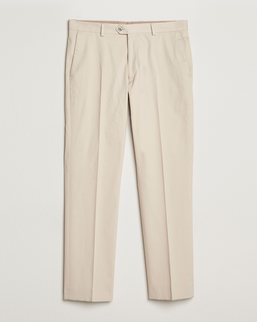 Men | Smart Casual | Oscar Jacobson | Dandy Cotton Trousers Beige