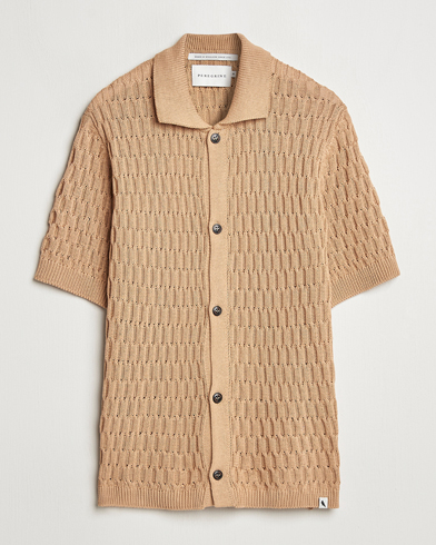 Men | Short Sleeve Shirts | Peregrine | Cove Knitted Short Sleeve Shirt Sand