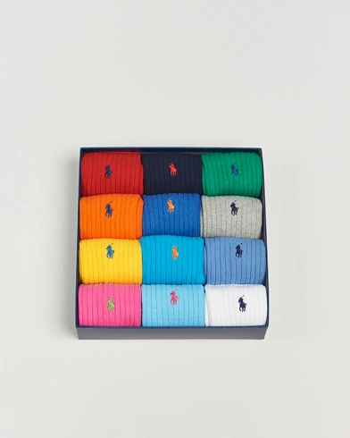 Men | World of Ralph Lauren | Polo Ralph Lauren | 12-Pack Gift Box Cotton Ribbed Socks