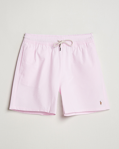 Men | Swimwear | Polo Ralph Lauren | Recycled Traveler Seersucker Swimshorts Carmel Pink