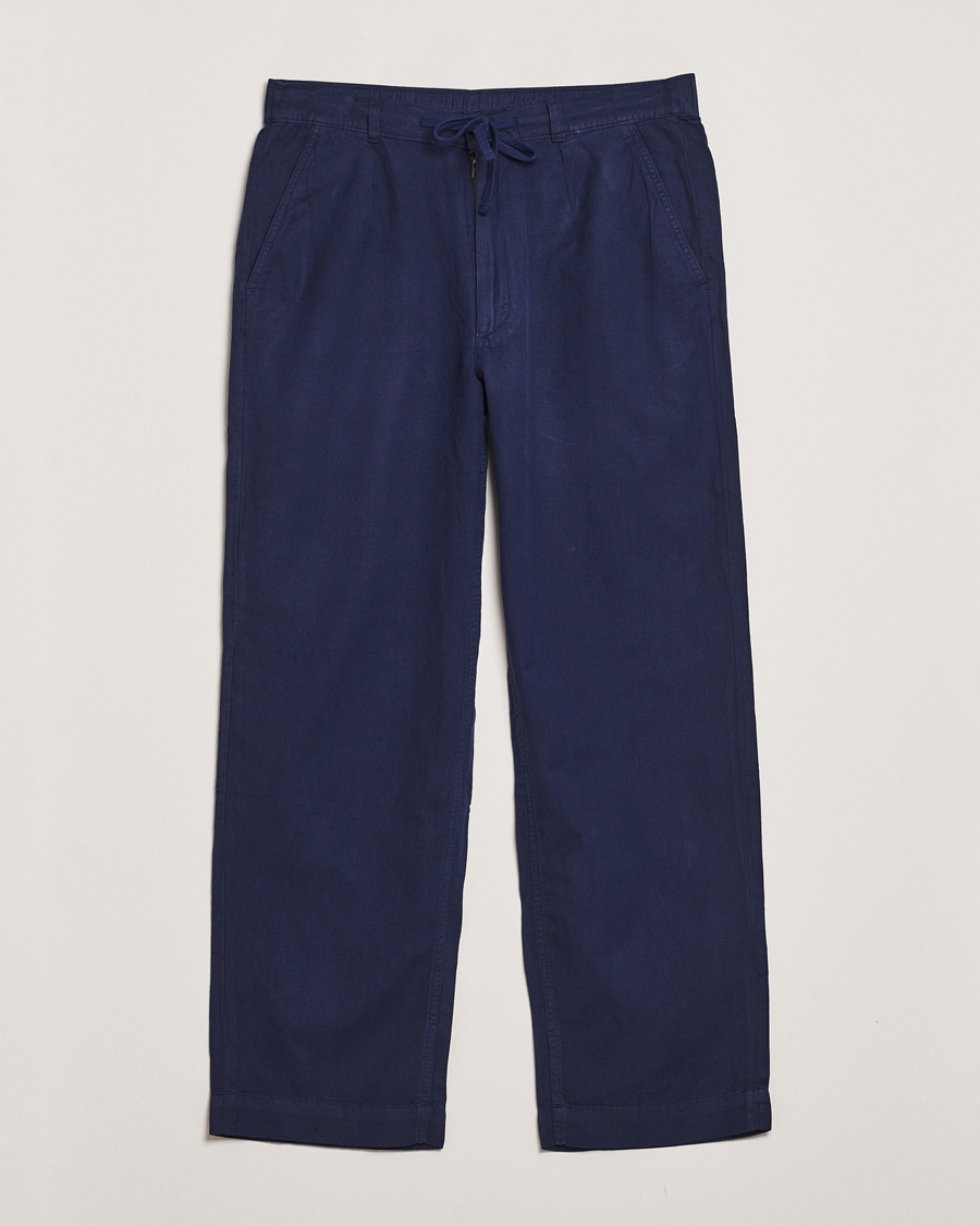 Men | | Polo Ralph Lauren | Pleated Cotton Linen Pants Newport Navy