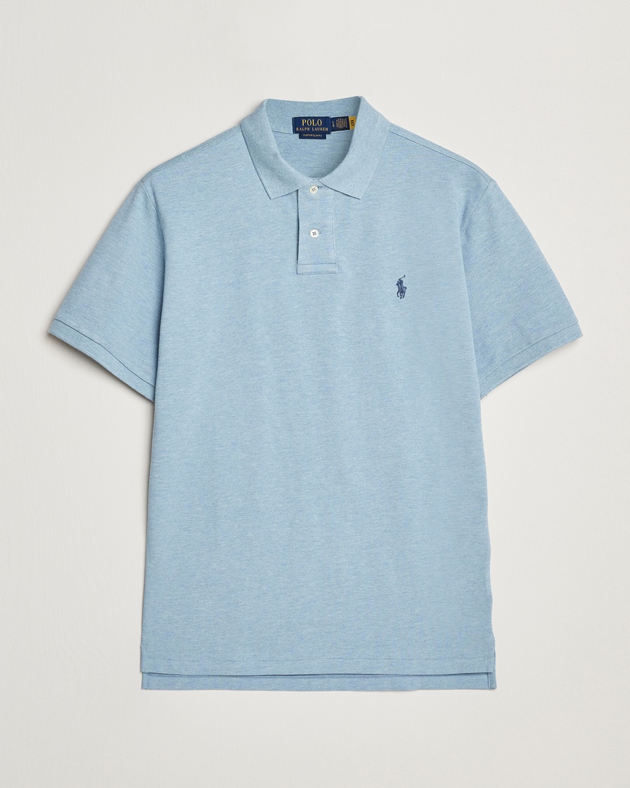 Men | Polo Shirts | Polo Ralph Lauren | Custom Slim Fit Polo Modern Blue Heather
