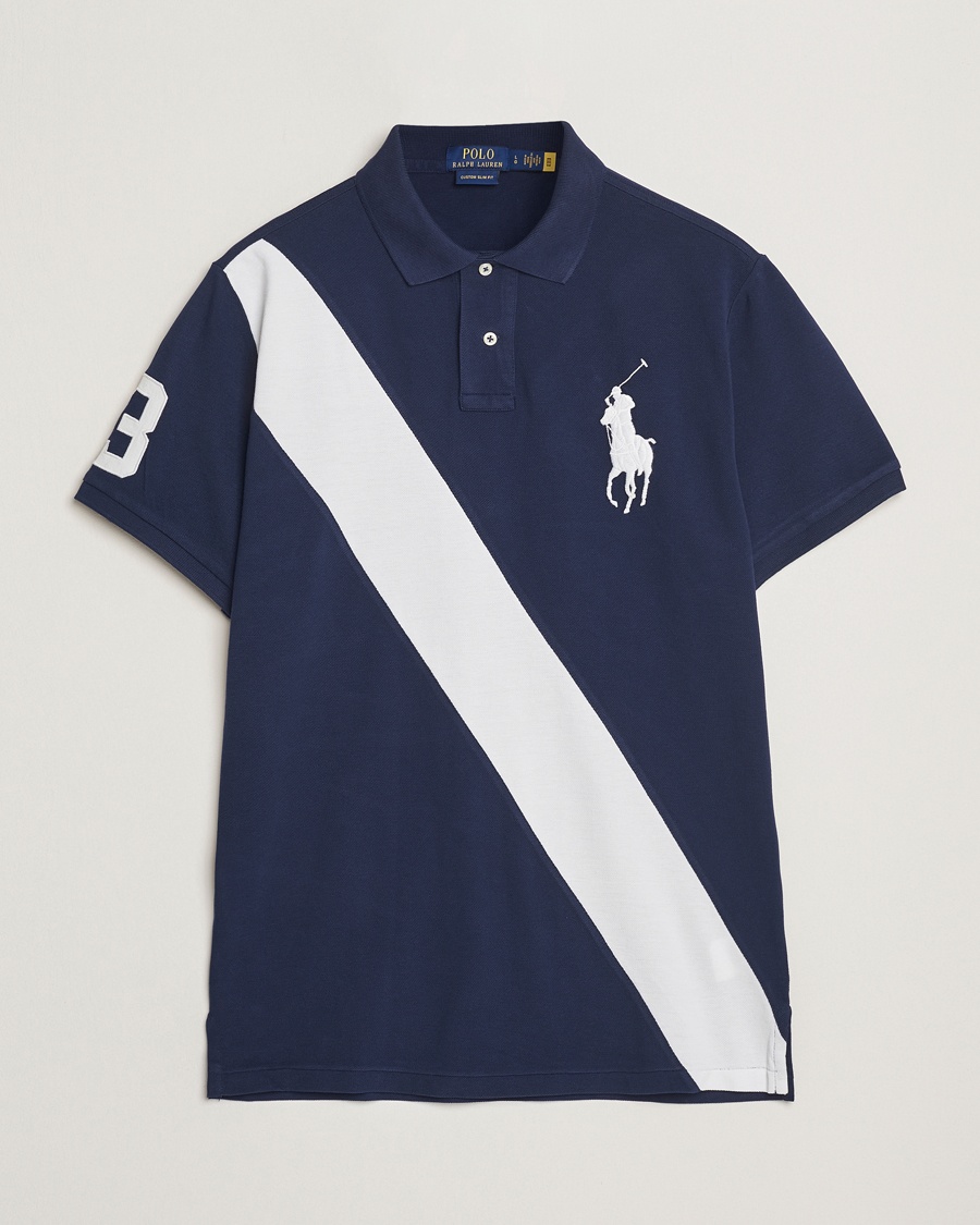 Men | Polo Shirts | Polo Ralph Lauren | Custom Slim Fit Big Pony Polo Newport Navy/White