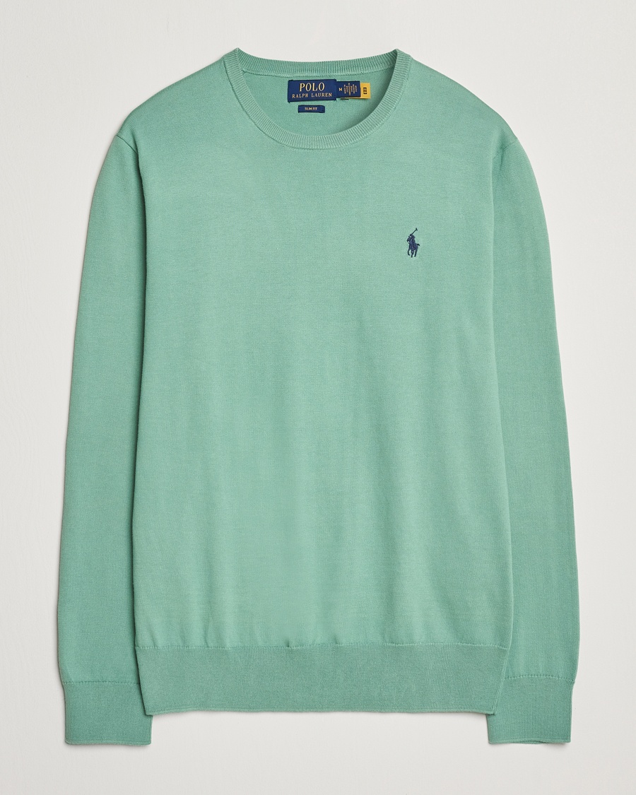 Men | | Polo Ralph Lauren | Cotton Crew Neck Sweater Faded Mint