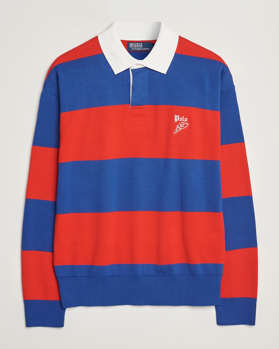 Men | Rugby Shirts | Polo Ralph Lauren | Knitted Striped Rugby Blue/Red