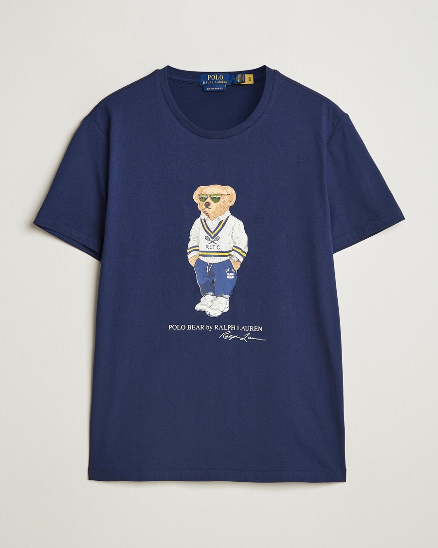 Men | Short Sleeve T-shirts | Polo Ralph Lauren | Denim Bear Crew Neck T-Shirt Newport Navy