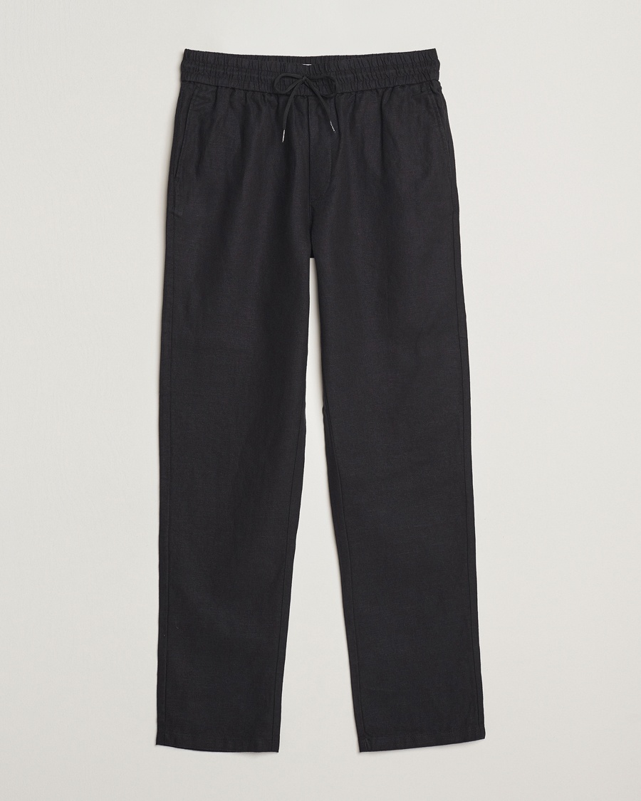 Men | Linen Trousers | LES DEUX | Patrick Linen Pants Black