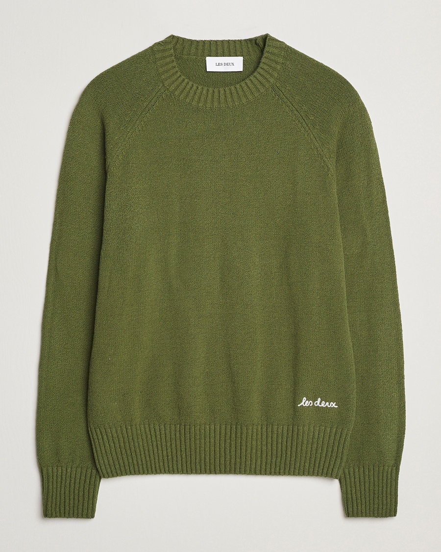 Men | LES DEUX | LES DEUX | Brad Knitted Roundneck Chive Green
