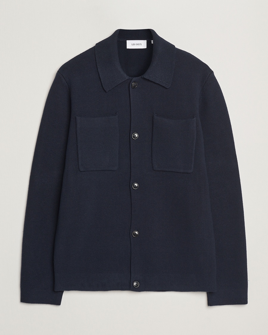 Men | LES DEUX | LES DEUX | Fisher Cotton Milano Overshirt Navy