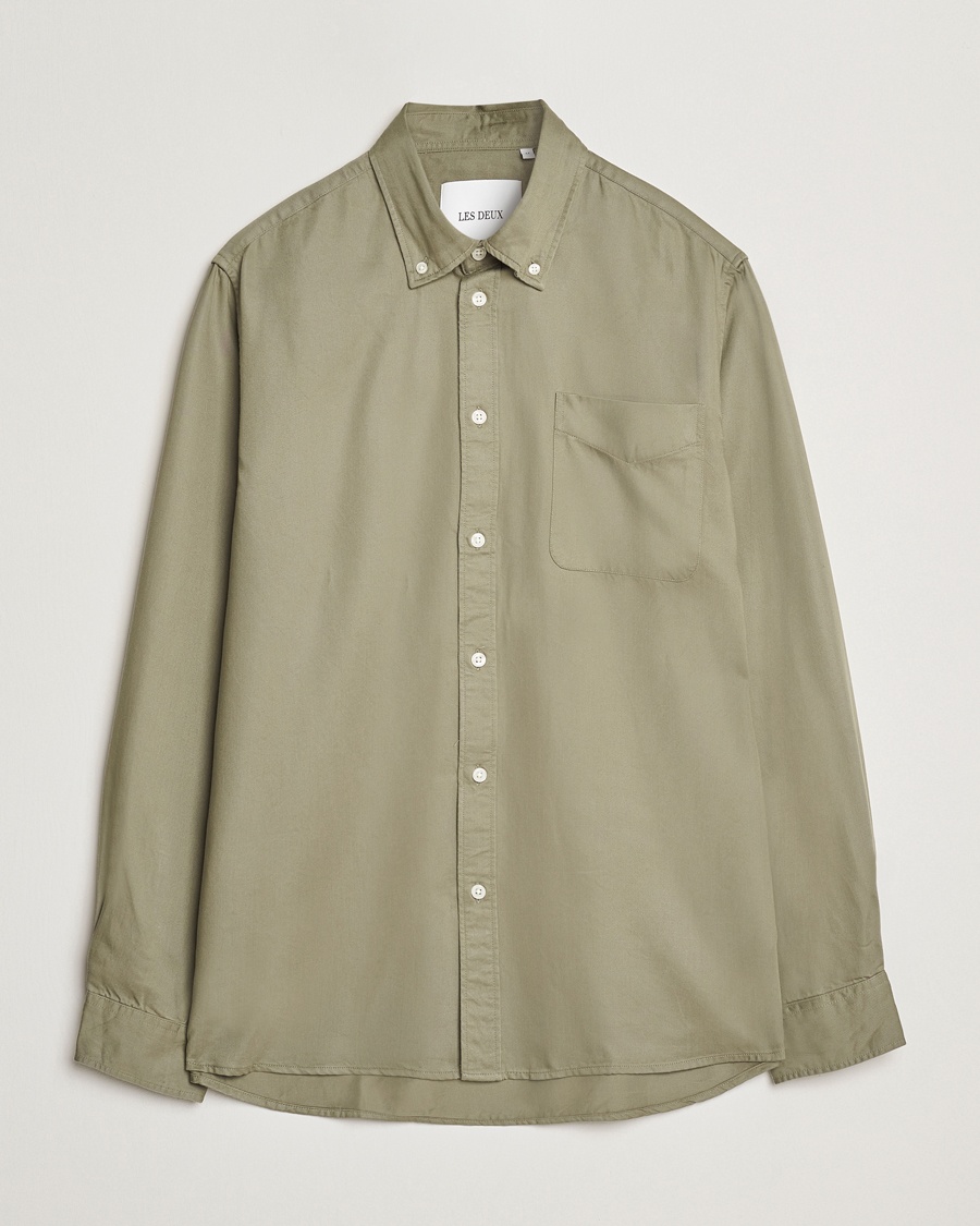 Men | LES DEUX | LES DEUX | Kent Tencel Shirt Lichen Green