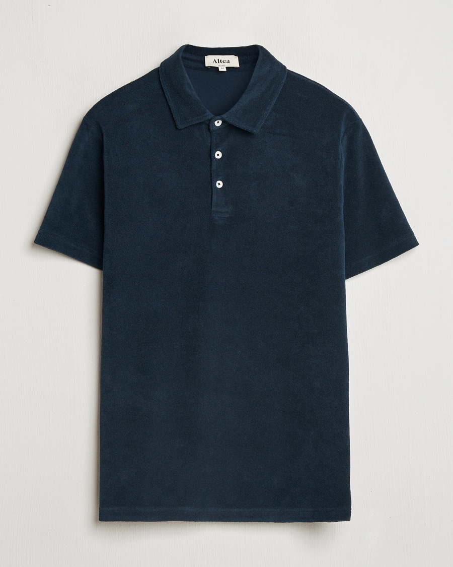 Altea Terry Cotton Polo Navy – Blue