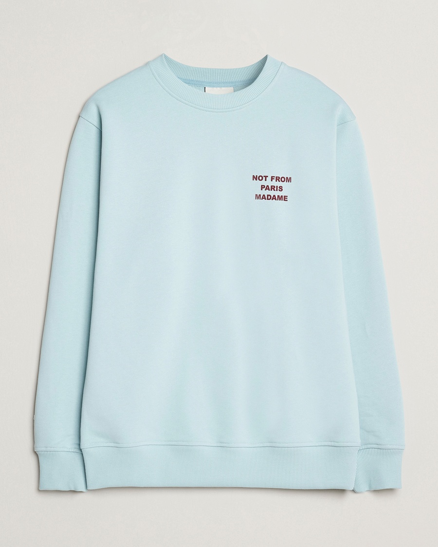 Men | Sweaters & Knitwear | Drôle de Monsieur | Slogan Sweatshirt Light Blue