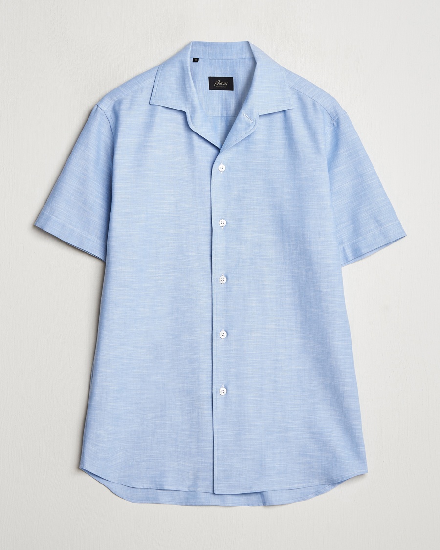 Men | Luxury Classics | Brioni | Cotton Capri Shirt Light Blue