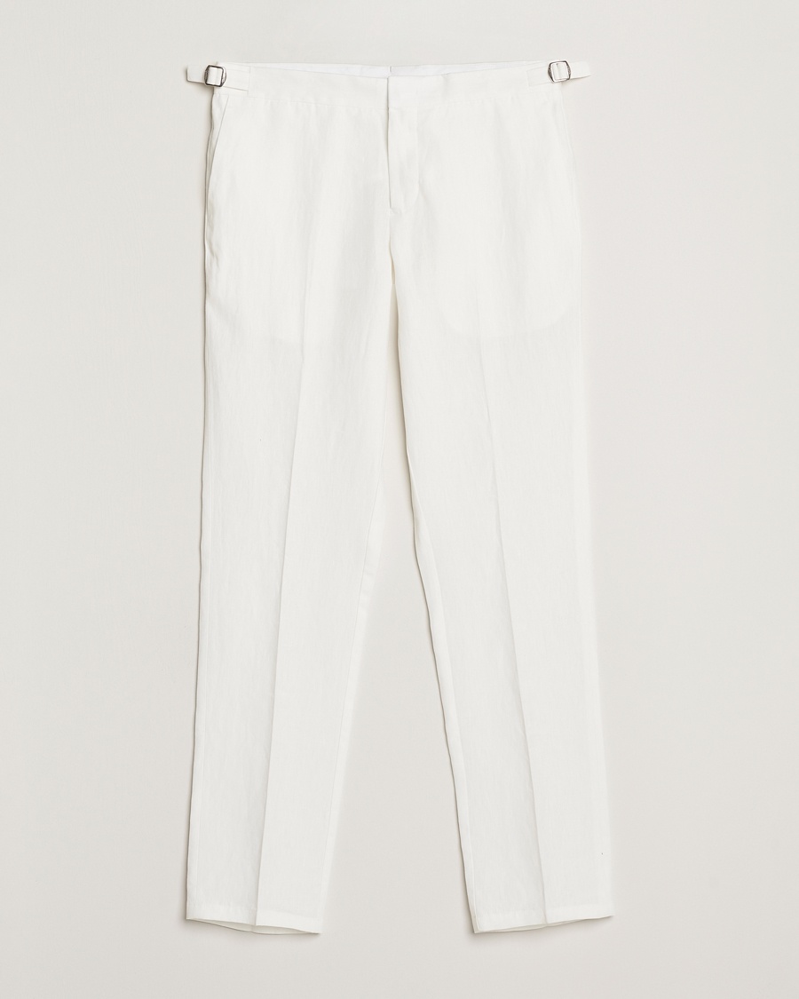 Men | Orlebar Brown | Orlebar Brown | Griffon Italian Linen Trousers White Sand