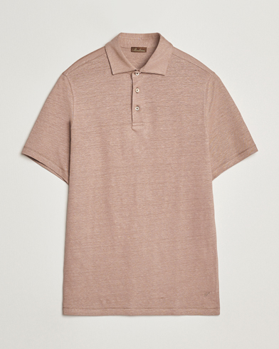 Men | Stenströms | Stenströms | Linen Polo Shirt Light Brown