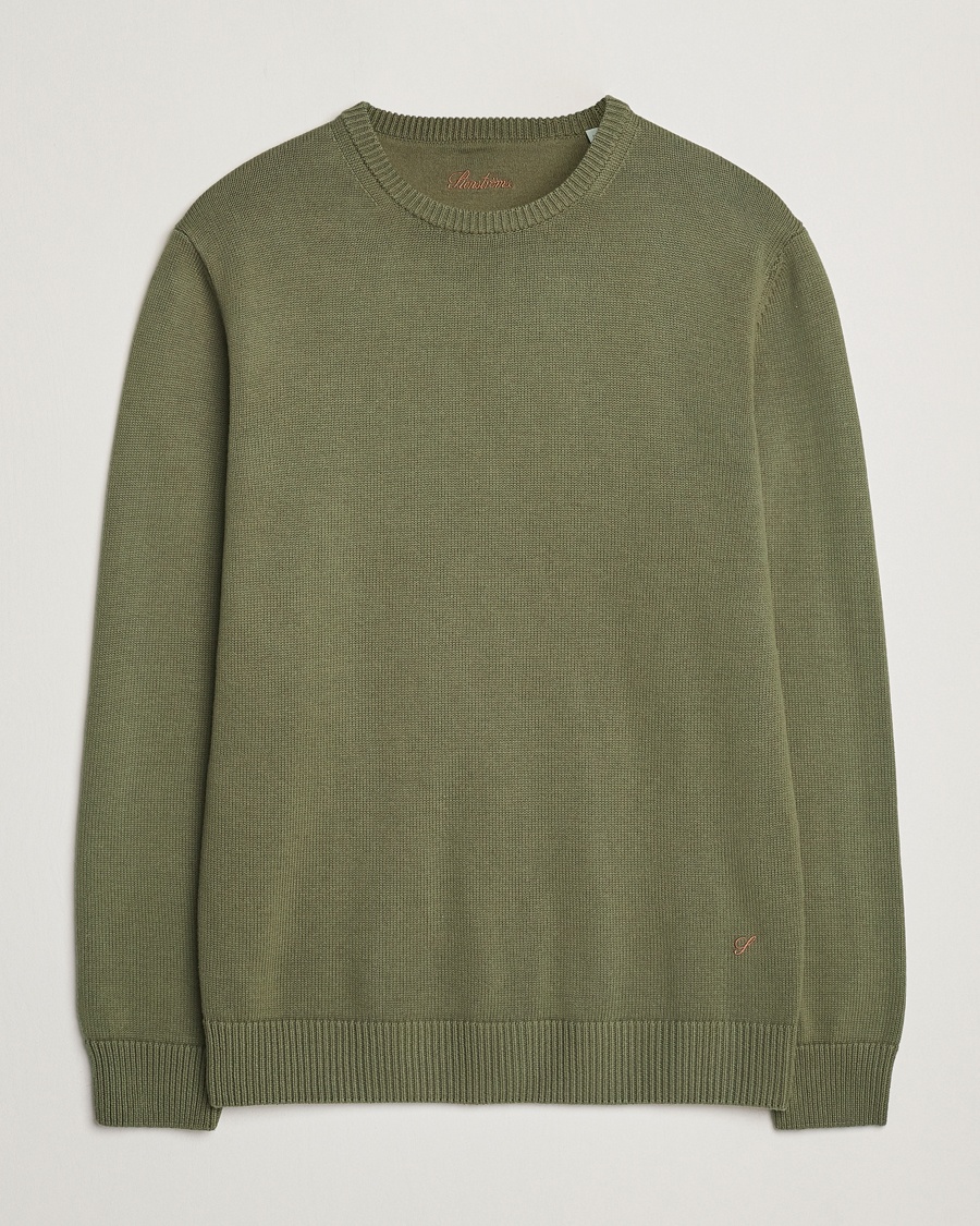 Stenströms Organic Cotton Knitted Sweater Olive – Green