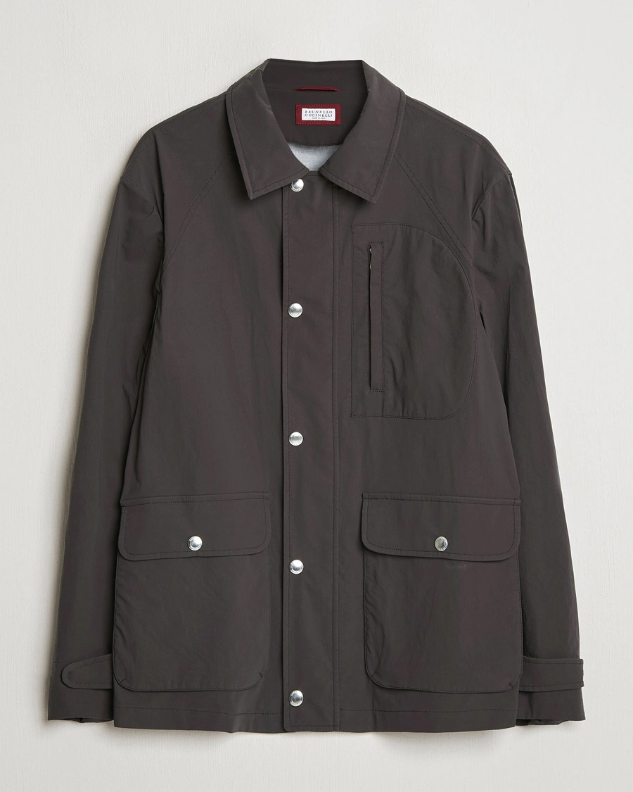 Men | Coats & Jackets | Brunello Cucinelli | Peach Cotton Field Jacket Dark Brown