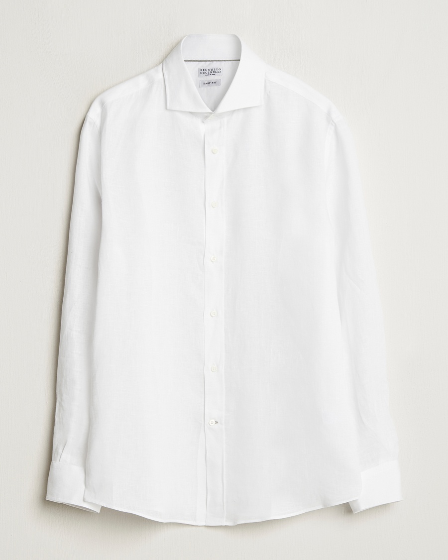 Brunello Cucinelli Easy Fit Linen Shirt White – White