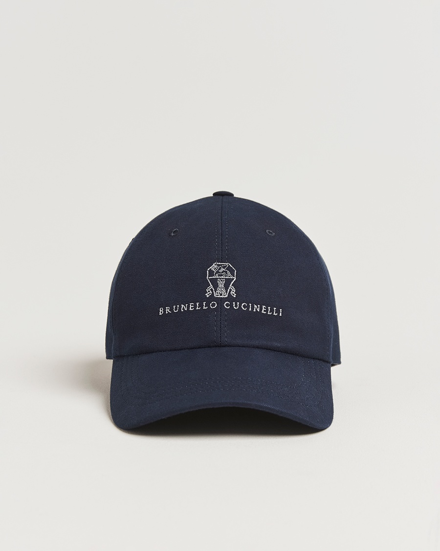 Brunello Cucinelli Twill Cotton Baseball Cap Navy – Blue